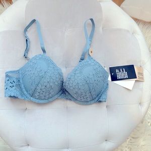 Brand New Blue Push- up Medium Lift Lace Bra